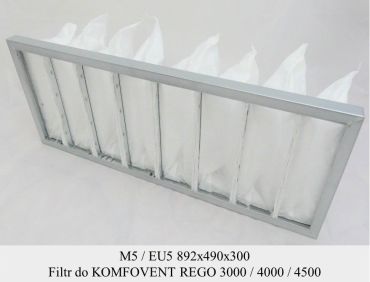 Filtr EU5 do KOMFOVENT KOMPAKT REGO 3000 / 4000 / 4500 (892x490x300)