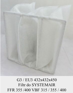 Filtr EU3 do SYSTEMAIR FFR 355 / FFR 400 / VBF 315 / VBF 355 / VBF 400 (432x432x450)